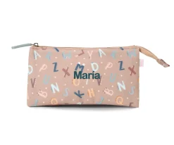 Estuche 3 Compartimentos Funny Letters Personalizable