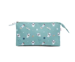Estuche 3 Compartimentos Pandas in Space Personalizable