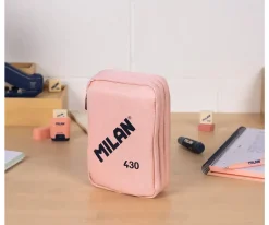 Estuche Plumier 3 Pisos con Material Escolar Rosa MILAN 430 since 1918