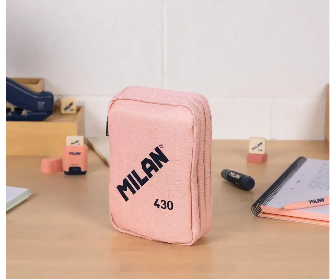 Estuche Plumier 3 Pisos con Material Escolar Rosa MILAN 430 since 1918