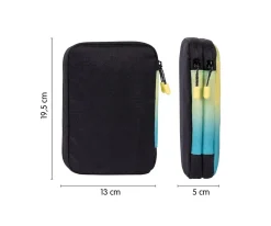 Estuche Plumier 2 Pisos con Material Escolar Sunset Negro