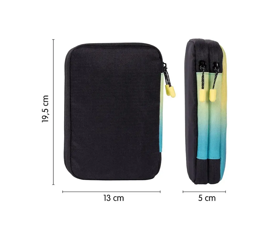 Estuche Plumier 2 Pisos con Material Escolar Sunset Negro
