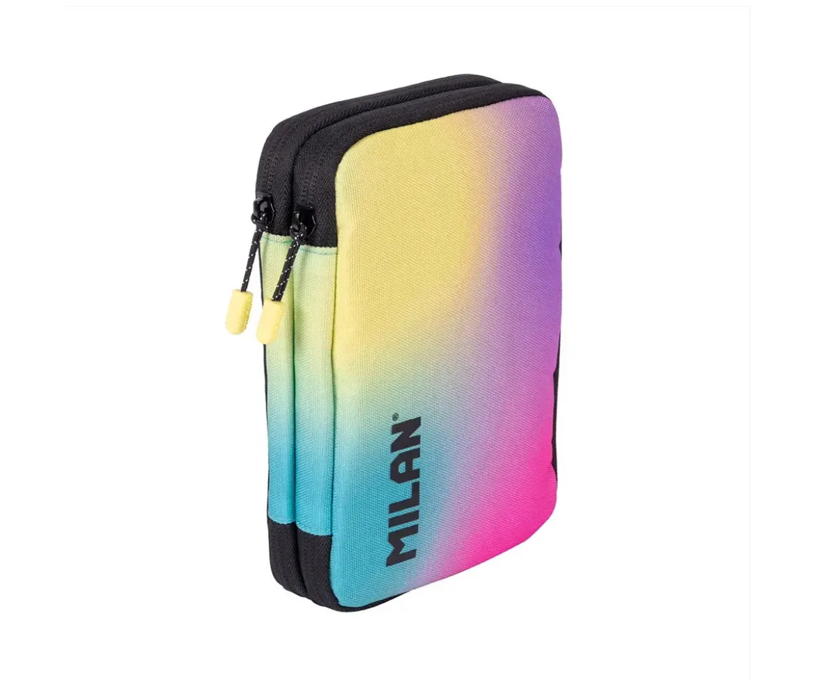 Estuche Plumier 2 Pisos con Material Escolar Sunset Negro