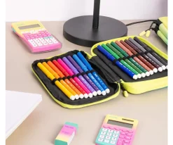 Estuche Plumier 2 Pisos con Material Escolar Sunset Turquesa