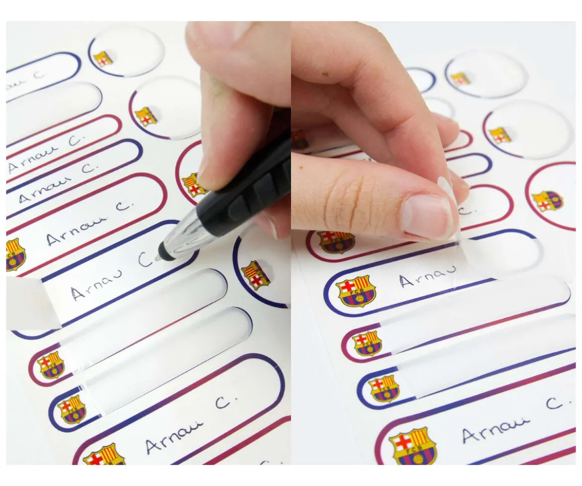 Etiquetas Laminadas Mine FC. Barcelona para Objetos