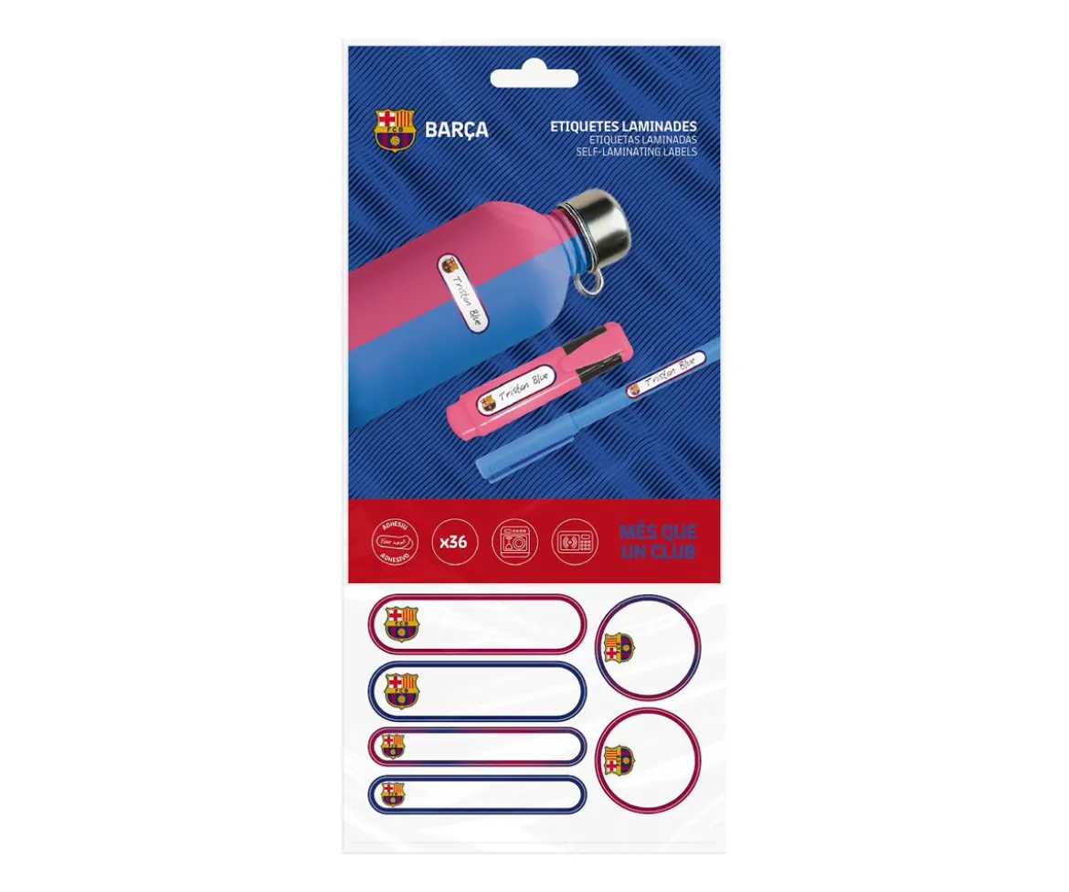 Etiquetas Laminadas Mine FC. Barcelona para Objetos