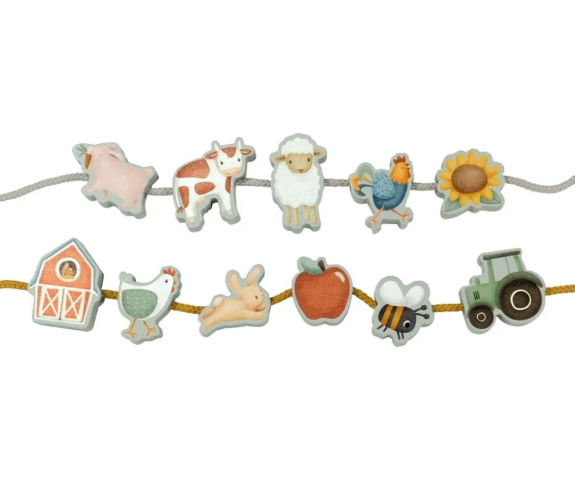 Figuras de Madera para Enlazar Cordones Little Farm