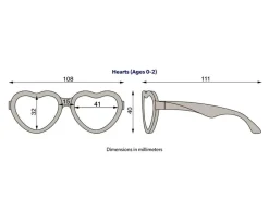 Gafas de Sol Flexibles Hearts (0-24meses) Lavender Shimmer Purple Mirrored Lenses