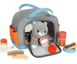 Gato con Bolsa de Transporte y Set de Cuidados