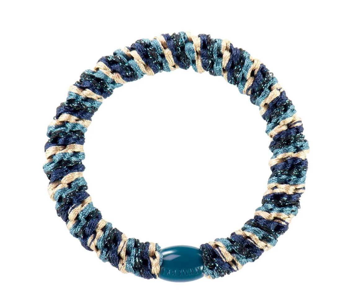 Goma del Pelo Kknekki Mix Navy-Petrol Purpurina