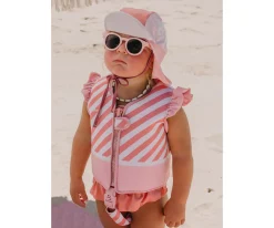 Gorro Playa Bebé Stripes Bloom & Blush