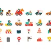 Imanes de Coches de Carreras 24 Piezas
