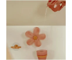 Juego de Baño Tazas y Flor Rosa