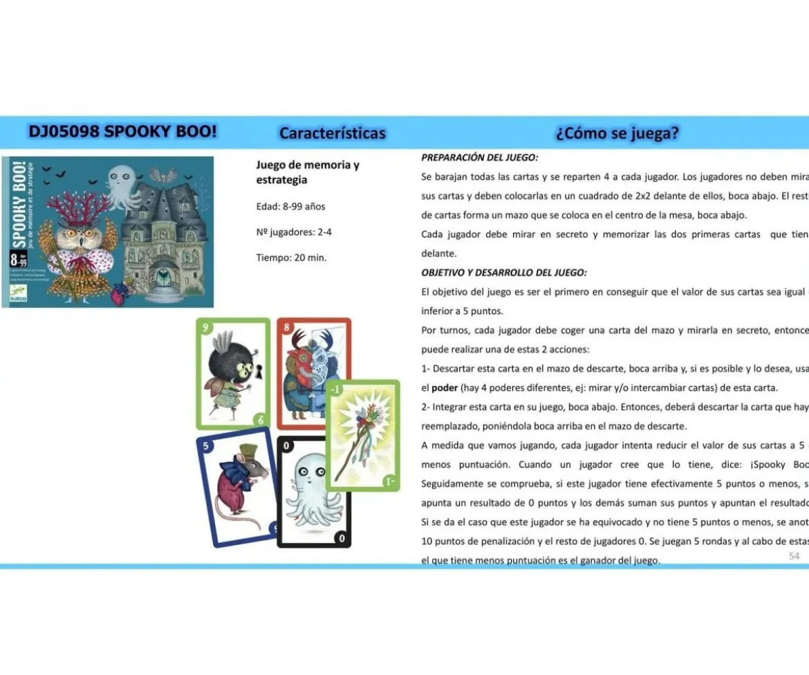 Juego de Cartas Spooky Boo!