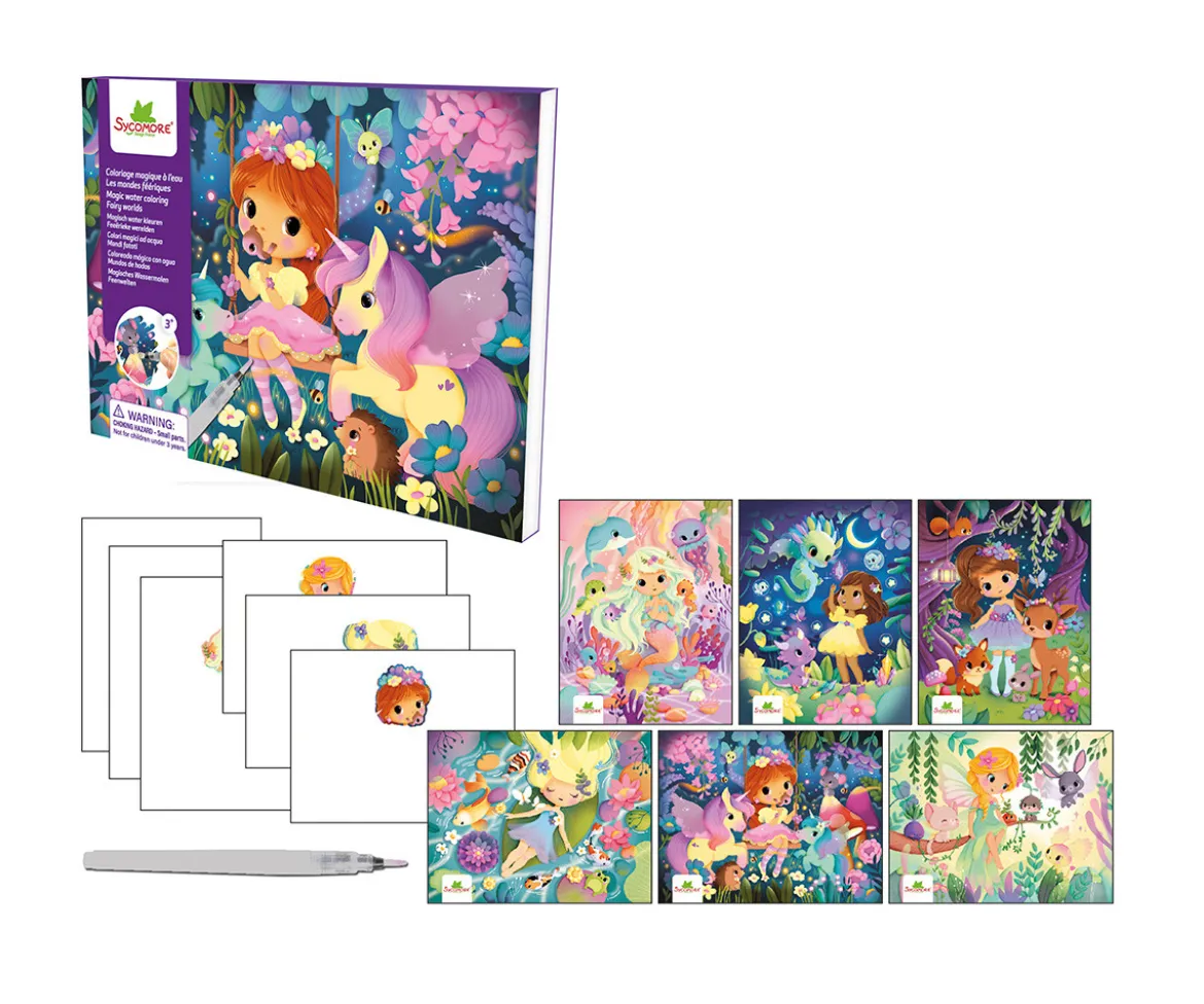 Kit Creativo Pockets Coloreado Mágico con Agua Mundos Fantásticos