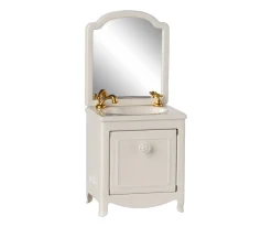 Lavabo Aparador con Espejo para Ratón Off White