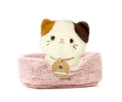 Les Minis Kanaï Gato de Peluche Kimi con Collar y Cesta de Piel Sintética