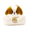 Les Minis Kanaï Perro de Peluche Suki con Collar y Cesta de Piel Sintética