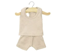 Les P'tits Basiques Ropa Interior Marcel en Maille Côtelée Latte para Muñeco Gordis