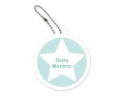 Llavero Redondo Mochila Menta Estrella