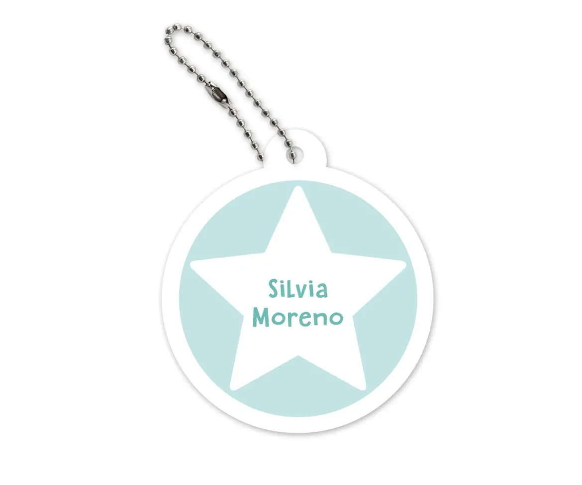 Llavero Redondo Mochila Menta Estrella