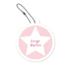 Llavero Redondo Mochila Rosa Estrella