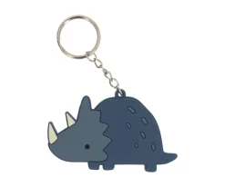 Llavero Silicona Personalizable Dinos World Azul