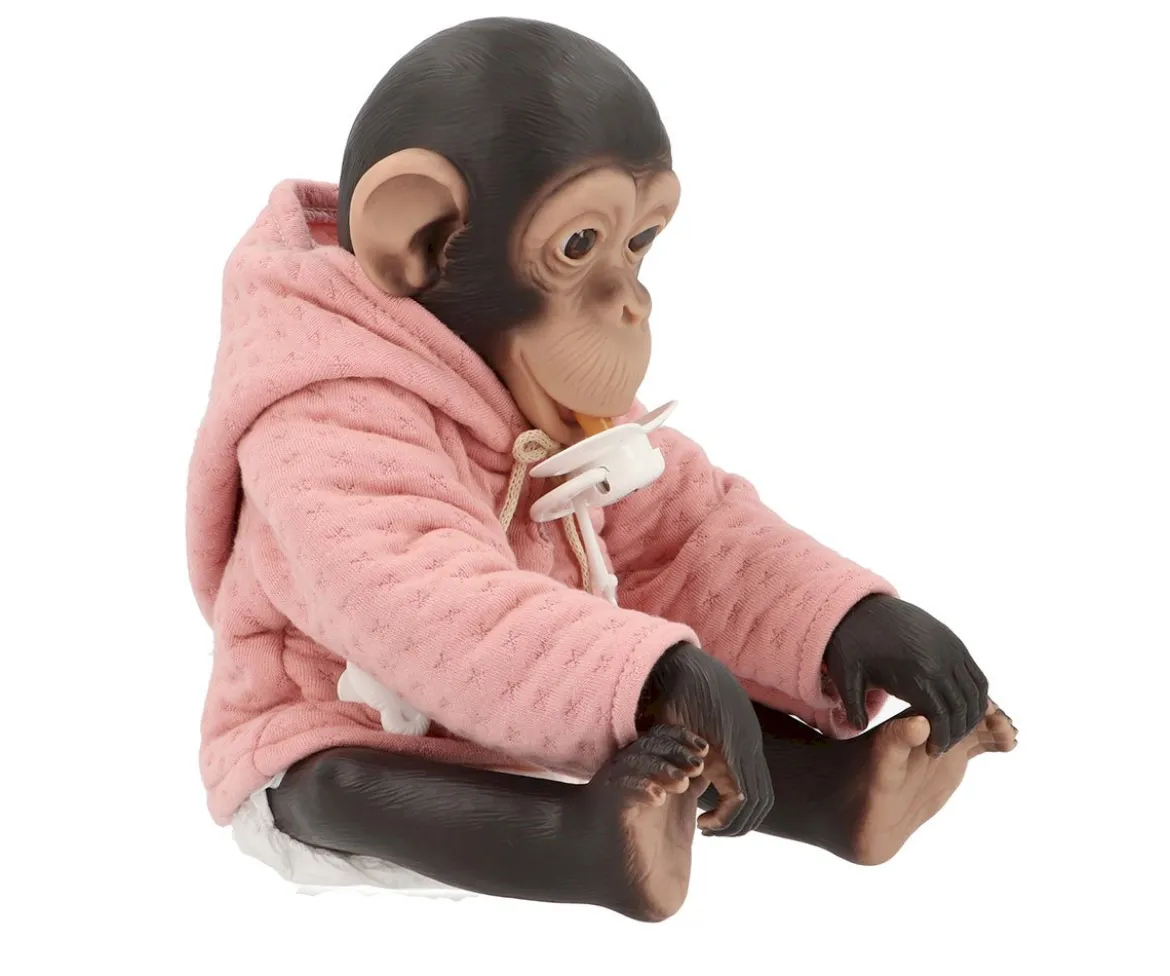 Lola La Chimpancé Reborn con Sudadera Rosa Palo