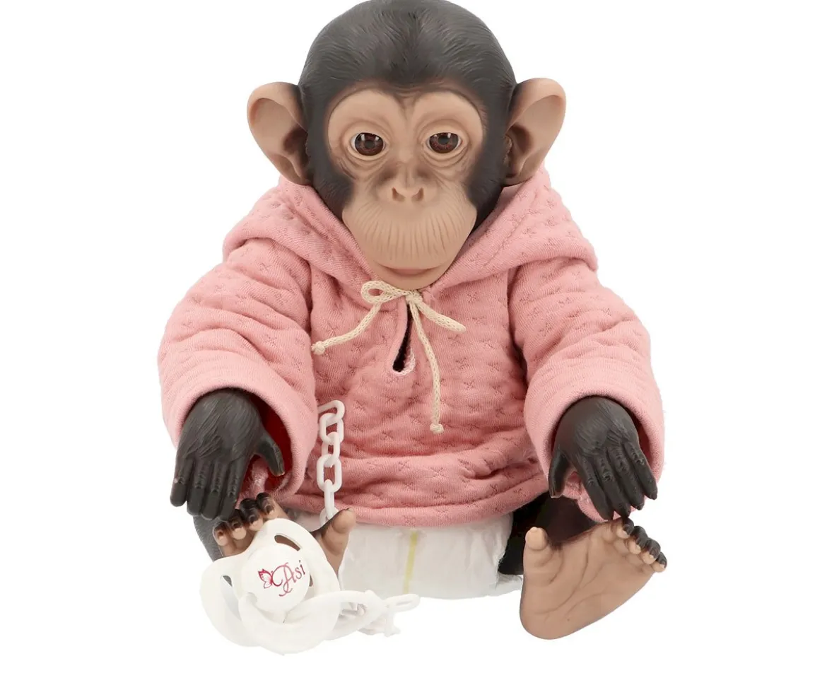 Lola La Chimpancé Reborn con Sudadera Rosa Palo