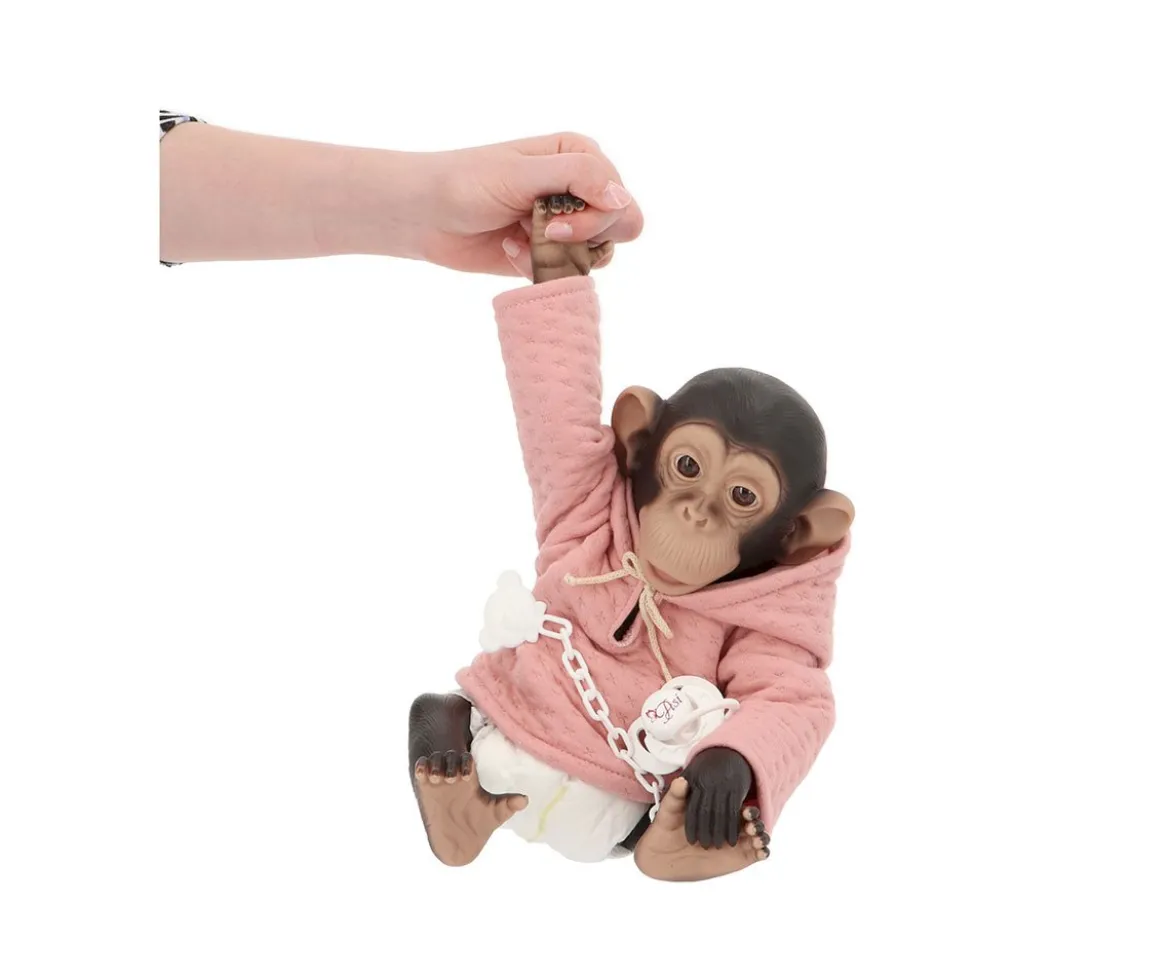 Lola La Chimpancé Reborn con Sudadera Rosa Palo