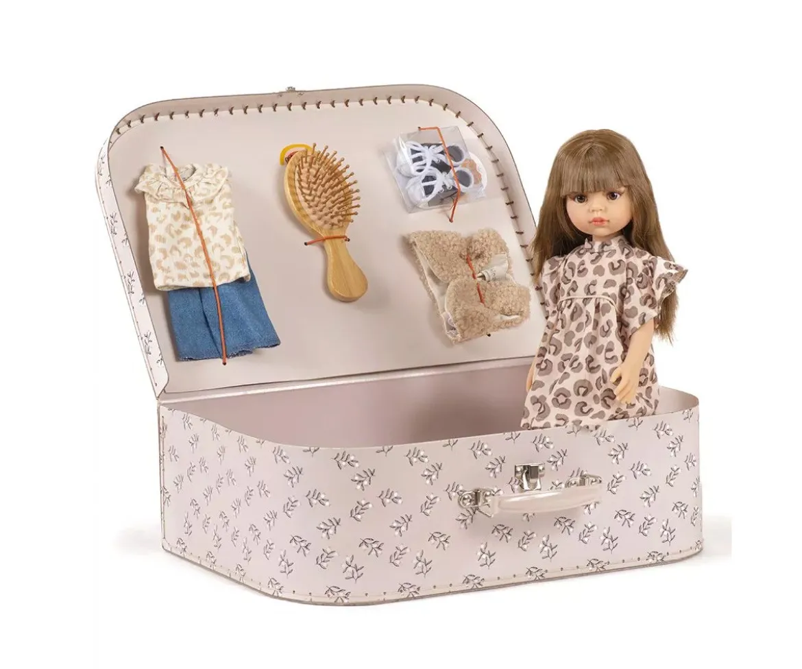 Maleta Vintage Bohème Chic Féline con Accesorios Muñecas Las Amigas
