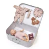 Maleta Vintage "Kit Recién Nacido" Petits Coeurs Roses para Muñecos Babies