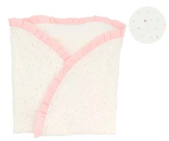 Manta Arrullo Rainbow Dots Rosa Personalizable