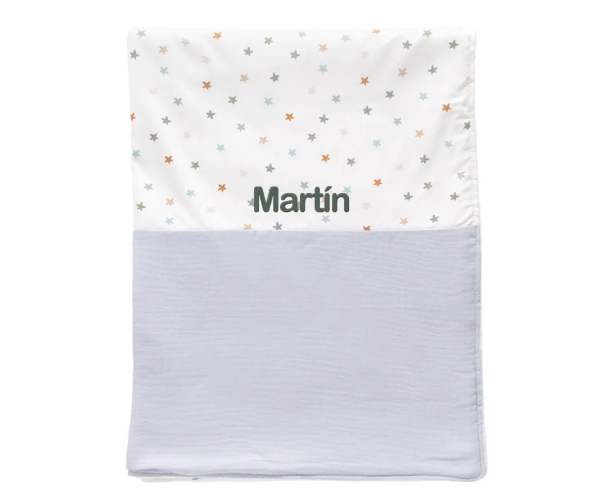 Manta Coralina Little Stars Blue Personalizable