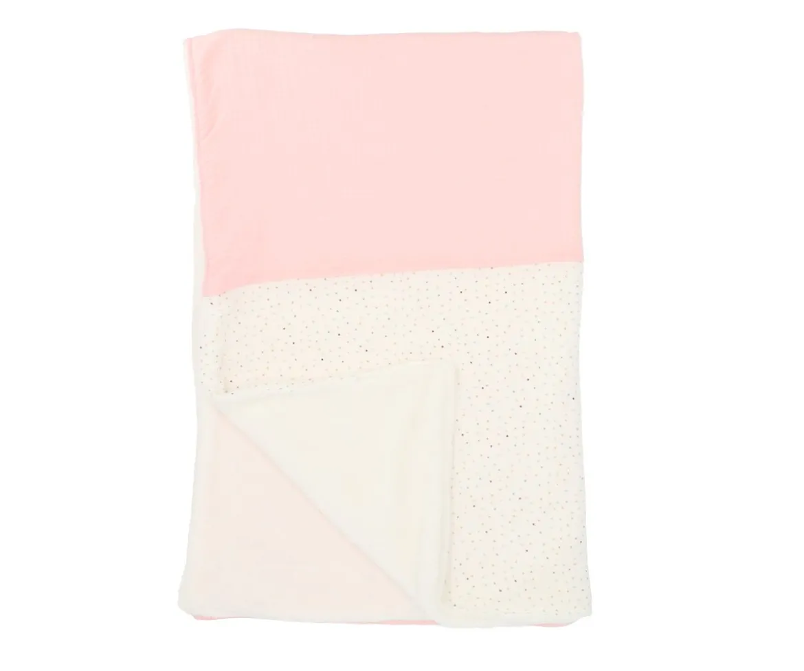 Manta Coralina Rainbow Dots Rosa Personalizable