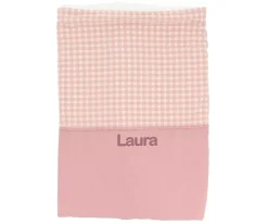 Manta Coralina Vichy Rosa Personalizable