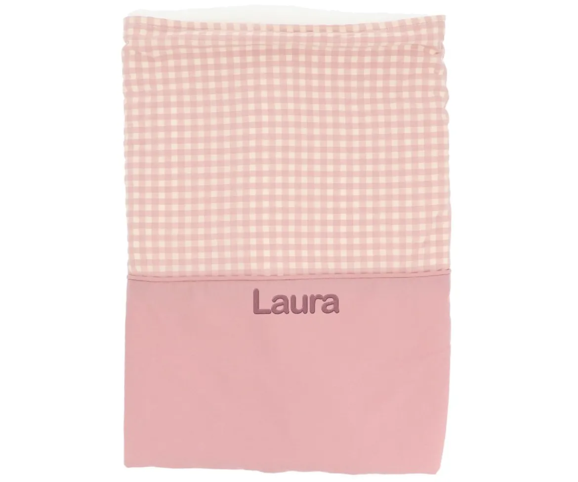 Manta Coralina Vichy Rosa Personalizable