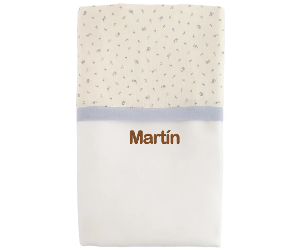 Manta Flor Azul Personalizable