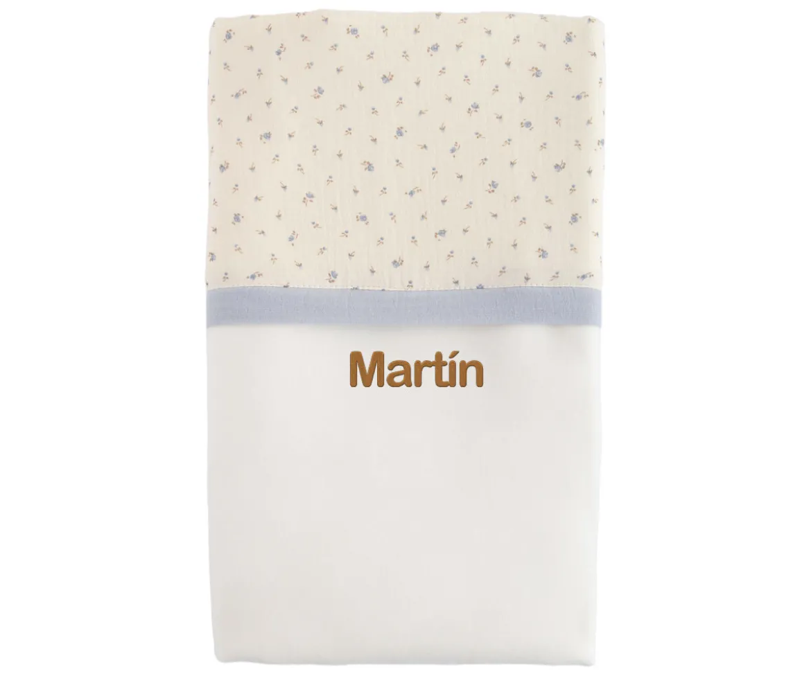 Manta Flor Azul Personalizable