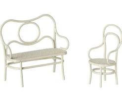 Mesa de Café y Silla Off White
