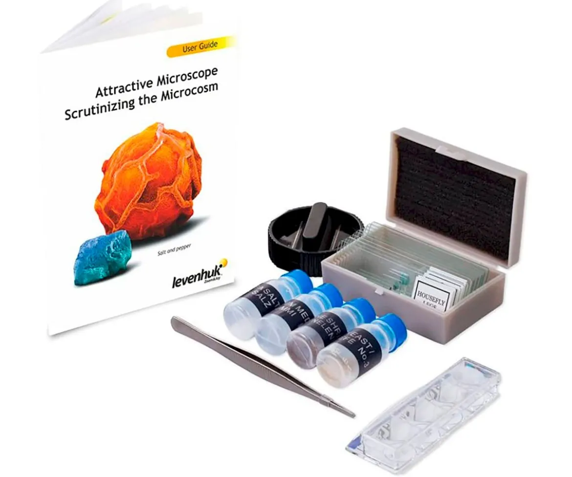 Microscopio Levenhuk LabZZ M101 Naranja + Libro Educativo