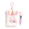 Mini Bloc de Notas de Peluche con Bolígrafo Unicornio Mágico