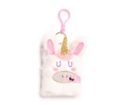 Mini Bloc de Notas de Peluche con Bolígrafo Unicornio Mágico