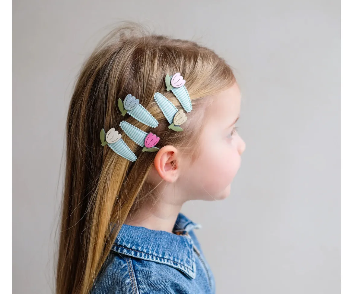 5 Mini Clips Tulip Stripe