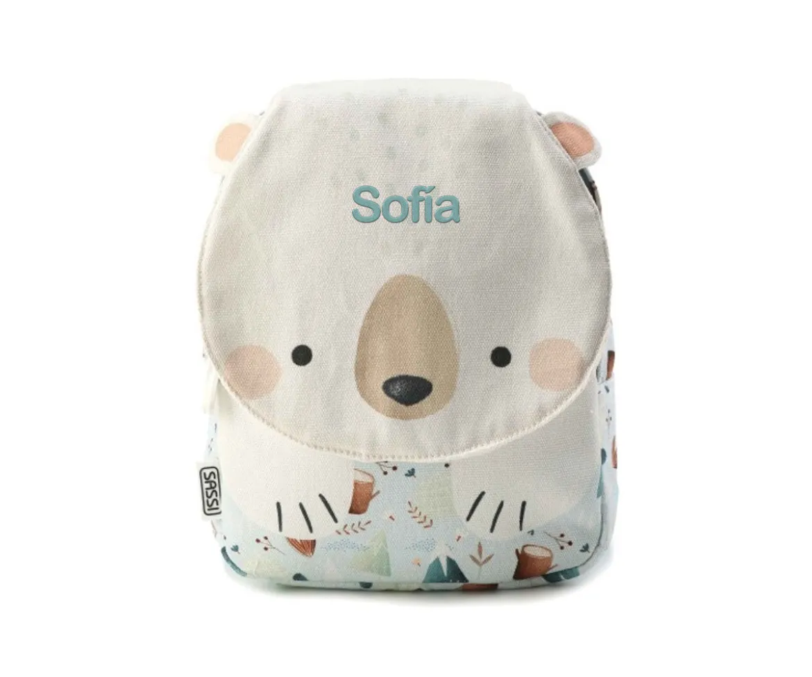 Mini Mochila Oso Polar Personalizable