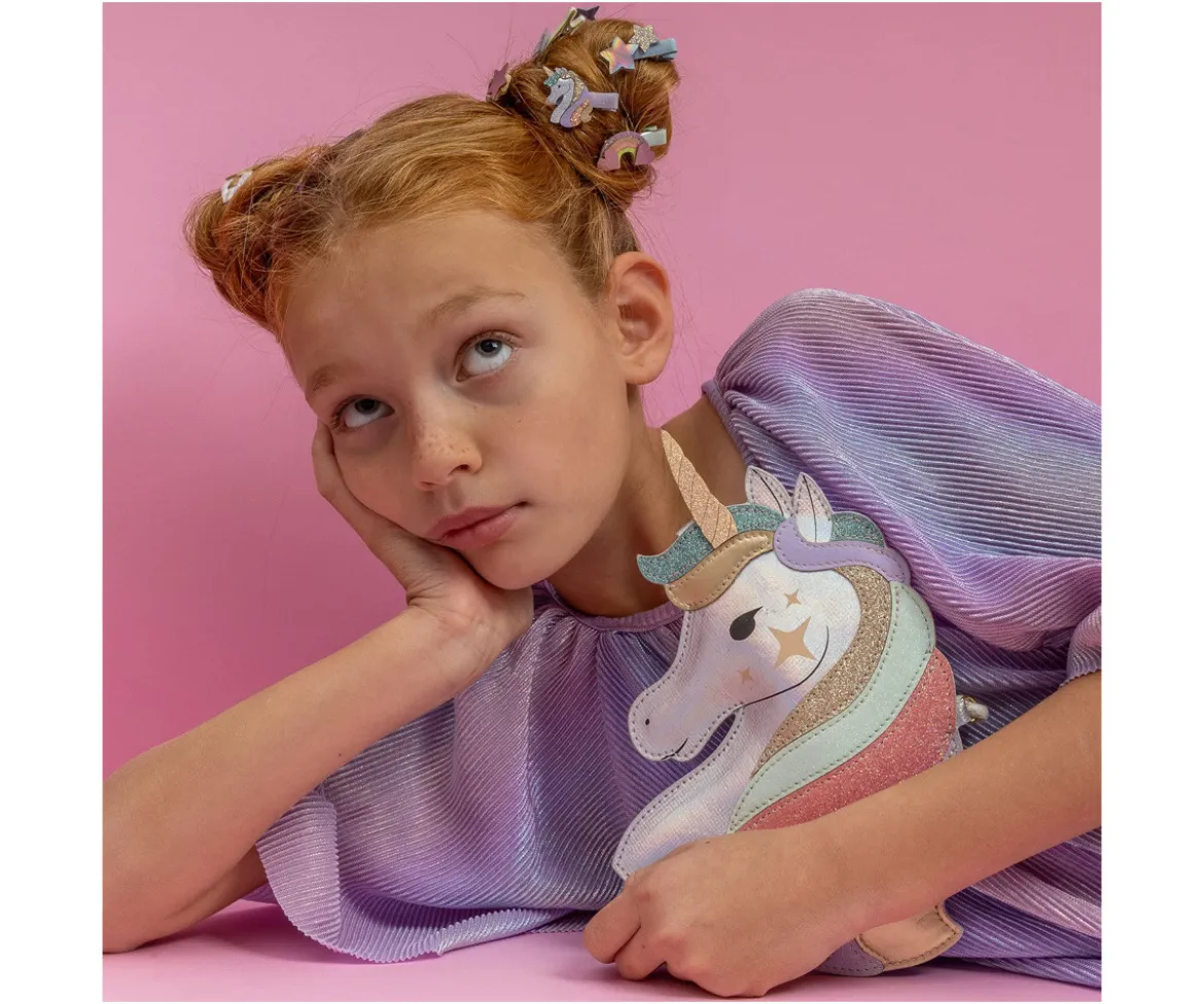 8 Mini Pinzas de Pelo Dreamy Unicorn