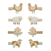 8 Mini Pinzas de Pelo Farm Animal