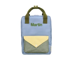 Mochila Escolar Mediana Personalizable Envelope Cloud Blue