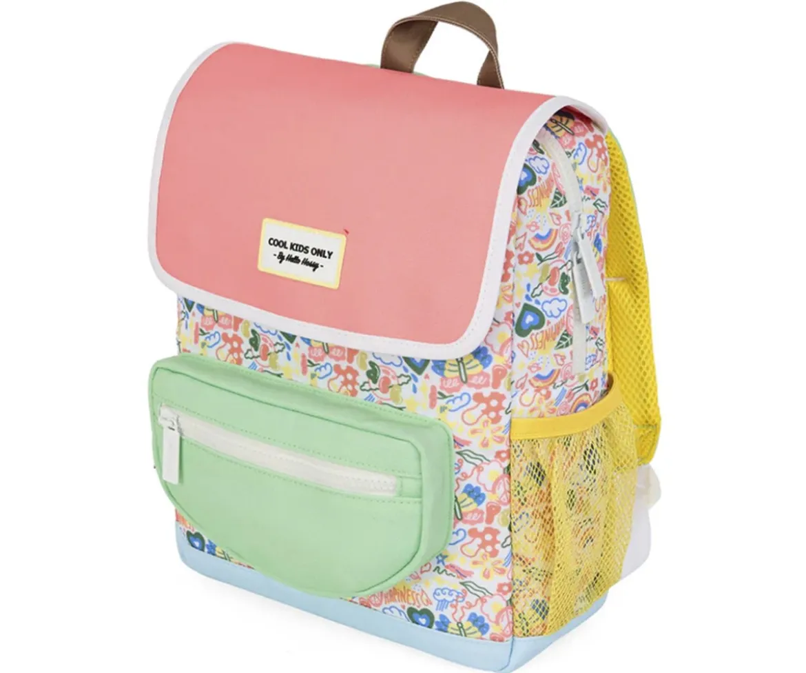 Mochila Escolar Solapa Happiness Personalizable