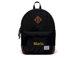 Mochila Herschel Heritage Kids Black Saddle Brown Personalizable